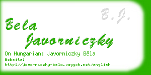 bela javorniczky business card